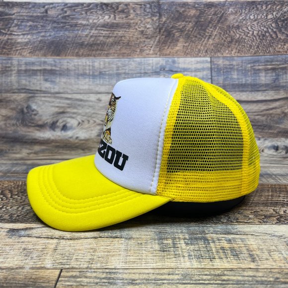 Mizzou Tigers Unisex Trucker Hat Yellow Snapback University of Missouri Ball Cap - Picture 4 of 7